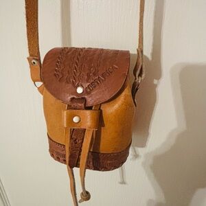 Mini Brown Leather Crossbody Bag from Costa Rica